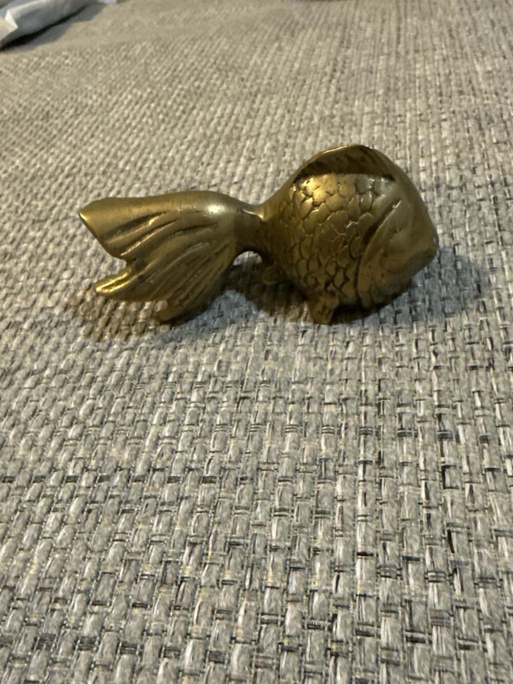 Vintage Brass Fancy Fantail Goldfish, Nautical Decor, Fish Decor, Brass Decor